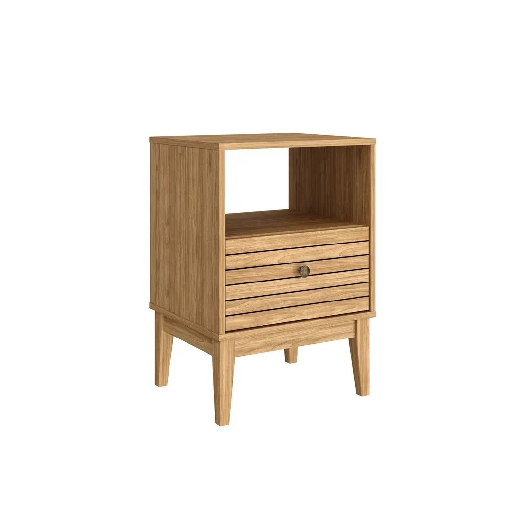 Mesita de Cama Ripado con Cajón