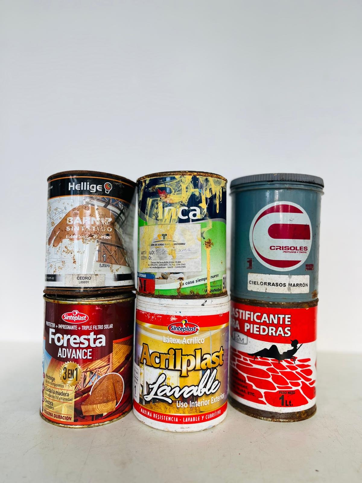 Lote de Pinturas y Barnices: Plastificante Piedras, Protector Madera, Base Exterior y Más