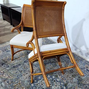 Par de Butacas de Ratán con Respaldo Esterillado y Asiento Tapizado - imagen 5