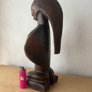 Figura Africana de Madera Tallada - imagen 2