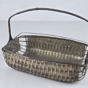 Juego de Piezas de Metal Plateado: Jarra, Canastos y Bandejas Antiguas - imagen 6
