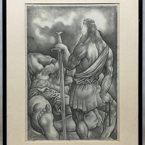 Obra de Nelson Romero "Sin Título" - Lápiz Graso sobre Papel - imagen 2