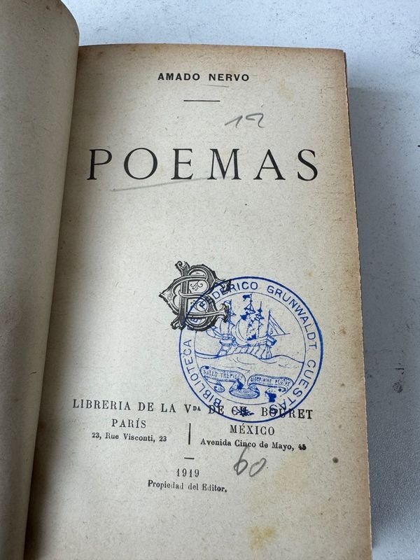 Libro de Poemas Por Amado Nervo - Edición de La Vda De Ch. Bouret, Paris y México 1919 - imagen 3