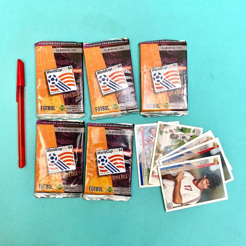 5 Sobres Cerrados de Figuritas "World Cup USA 94" Upper Deck
