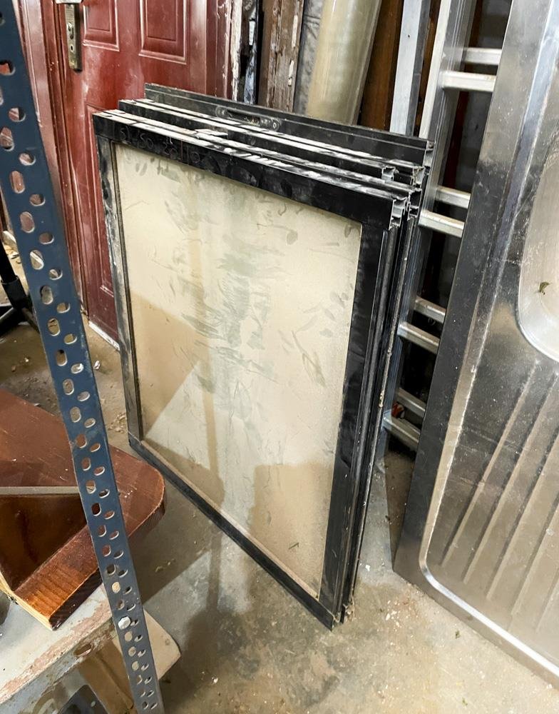 5 Hojas de Ventana de Aluminio Negro con Vidrio 101 x 79 cm