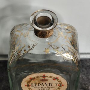 Botella Antigua de Brandy Lepanto Jerez González Byass Española - imagen 3