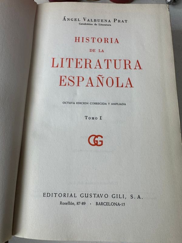 4 Tomos de Historia de la Literatura Española por Angel Valbuena Prat - imagen 3