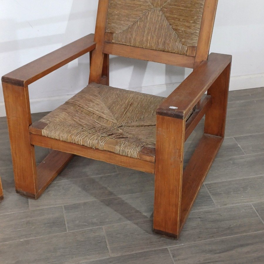 Sillas de madera maciza con asiento y respaldo de cuerda - imagen 5