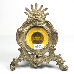 Pluviómetro de Bronce Labrado con Rostro y Rayos - imagen 3