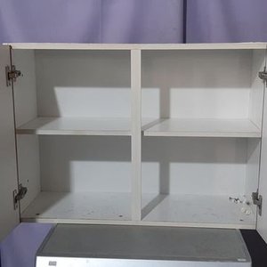 Mueble Aéreo Blanco con Puertas y Estantes - imagen 2