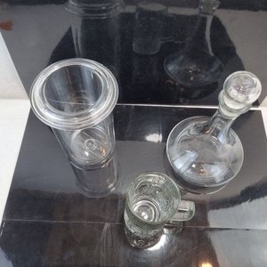 L 286 - Set De 3 Piezas - Practico set de cristaleria de bar con hielera, jarra cervecera labrada y elegante botella decantadora con tapon - imagen 4