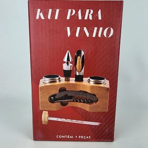 Set de Accesorios para Vino con Base de Madera y Termómetro - imagen 3