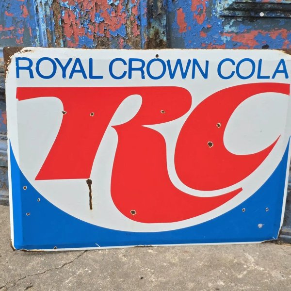 Cartel Vintage Royal Crown Cola RC Metálico - imagen 1