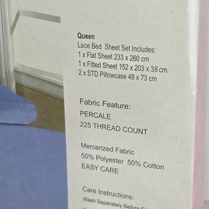 Juego de Sábanas Queen Size Homeproud Australia Percal 225 Hilos Rosado - imagen 2