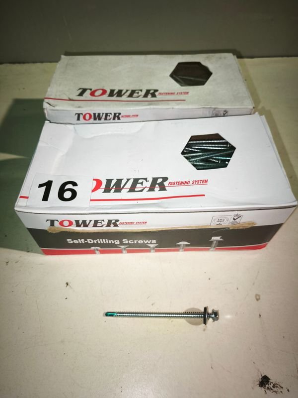 300 Tornillos Punta Mecha Cabeza Hexagonal Zincados Tower 12x4