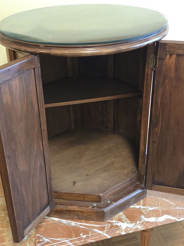 Cajón octogonal en madera con tapa de vidrio - imagen 4