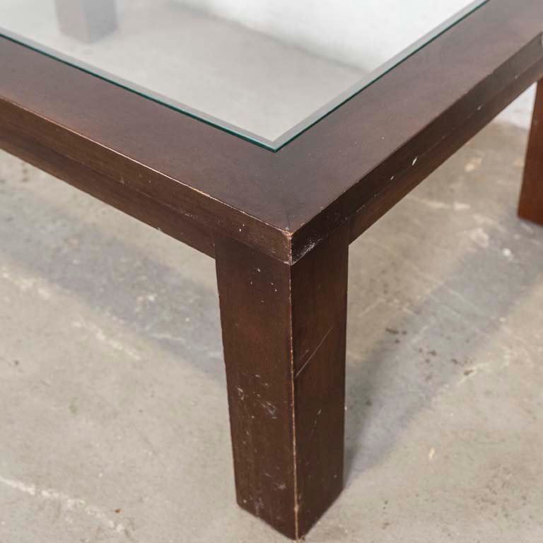 Mesa de living de madera con tapa de vidrio - imagen 3