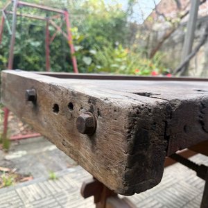 Banco de Trabajo de Carpintero Antiguo de Hierro y Madera Maciza - imagen 10