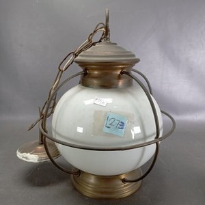 Lote siguiente: Colgante Estilo Náutico Globo Opalina con Jaula Bronce