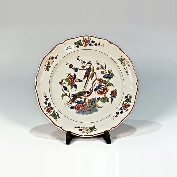 Plato Llano Beige Villeroy & Boch "Phoenix" con Aves y Flores