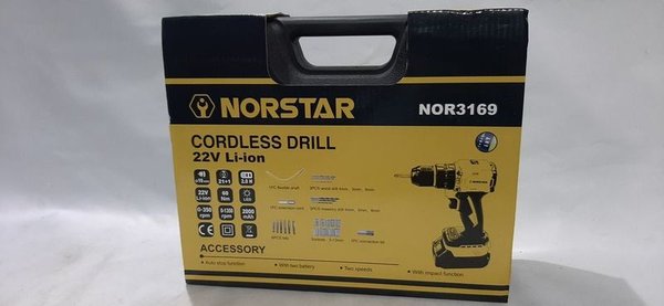 Taladro Inalámbrico Norstar 22V Li-ion con 2 Baterías y Accesorios
