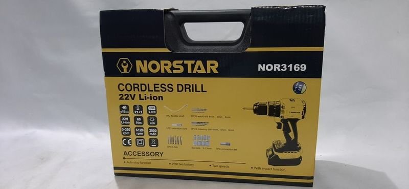 Taladro Inalámbrico Norstar 22V Li-ion con 2 Baterías y Accesorios