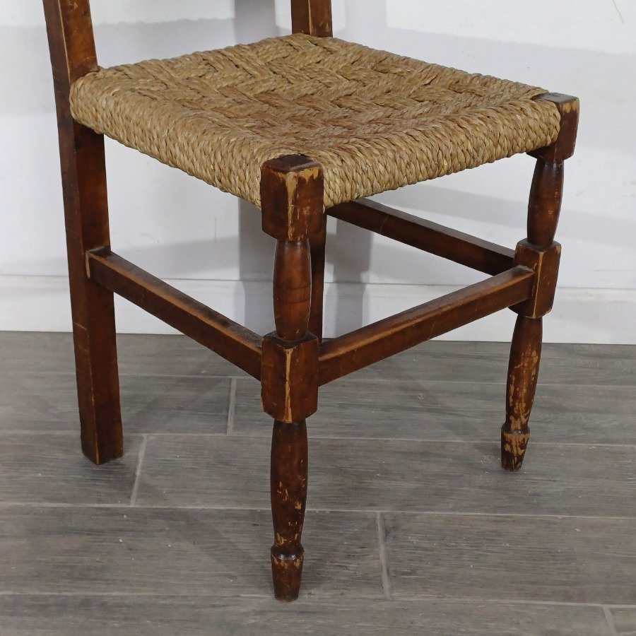 Silla de madera con asiento y respaldo tejidos - imagen 3