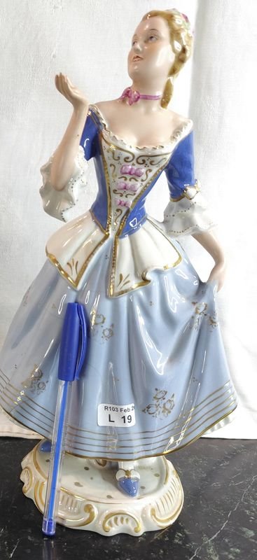 Figurina de loza checa ROYAL DUX dama de gran tamaño - imagen 1