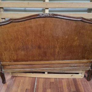 Importante Cama Antigua Dos Plazas Estilo Provenzal Madera - imagen 2