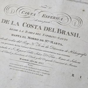 Par de Mapas Antiguos: Carta Esférica de la Costa del Brasil, 1827 - imagen 5