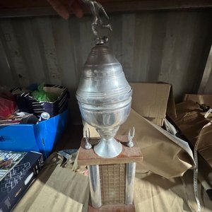 Trofeo Copa de Fútbol Plateado Alto 70cm - imagen 3