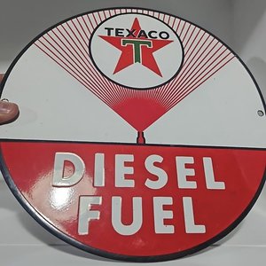 Chapa Esmaltada Texaco Diesel Fuel - imagen 2