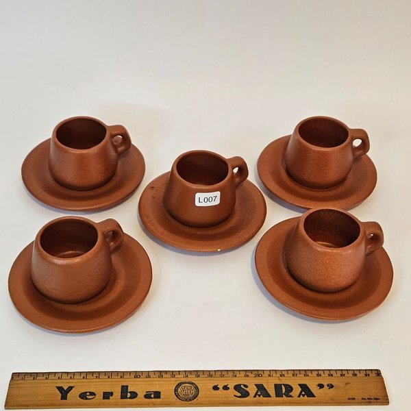 Juego de té en barro - Conjunto de tazas y platos de cerámica - imagen 5