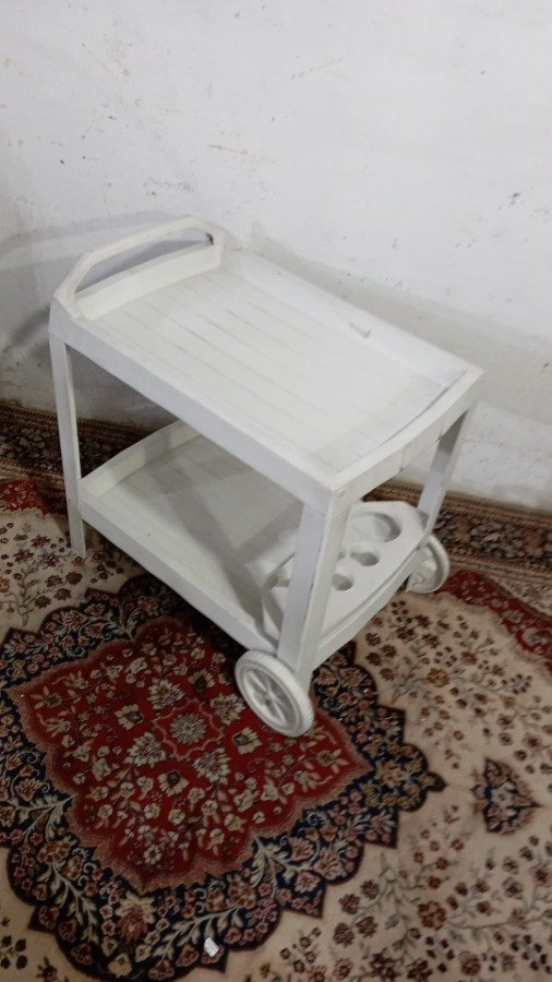 Mesa de madera en PVC blanco para exterior - imagen 3