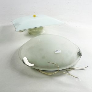 Dos Plafones de Techo Modernos, Uno Cuadrado y Otro Redondo - imagen 1