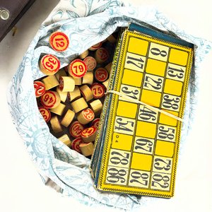 Estuche Antiguo de Cuero con Mapas y Juego de Lotería Completo - imagen 3