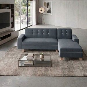 Sofá Chaise Longue Gris con Detalles Blancos - imagen 2
