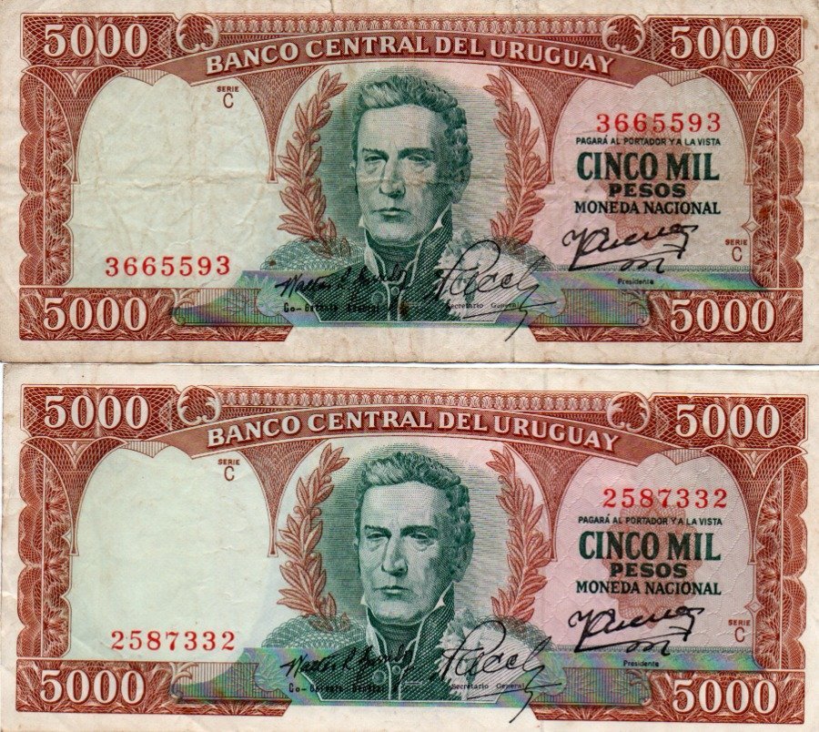 Billete de 5000 Pesos Uruguayos Serie C