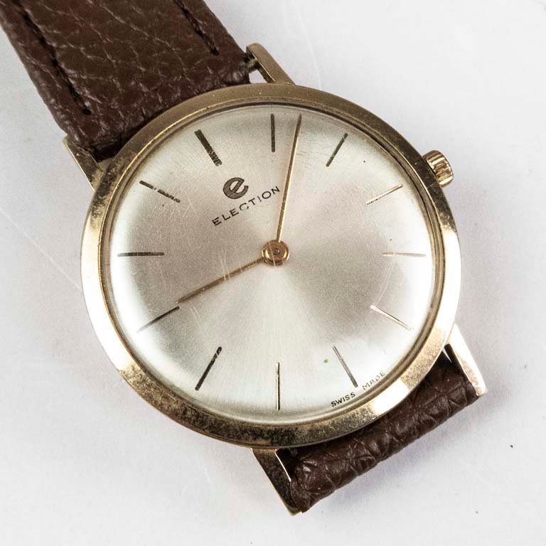 Reloj de lujo suizo con malla de cuero - imagen 1