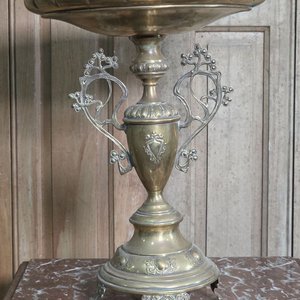 Centro de Mesa Art Nouveau en Bronce Dorado - Altura 41.5 cm - imagen 4
