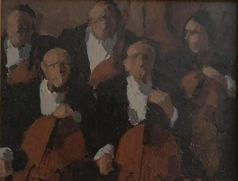 Pintura de Músicos por Raúl Rial - Óleo sobre tabla - imagen 2
