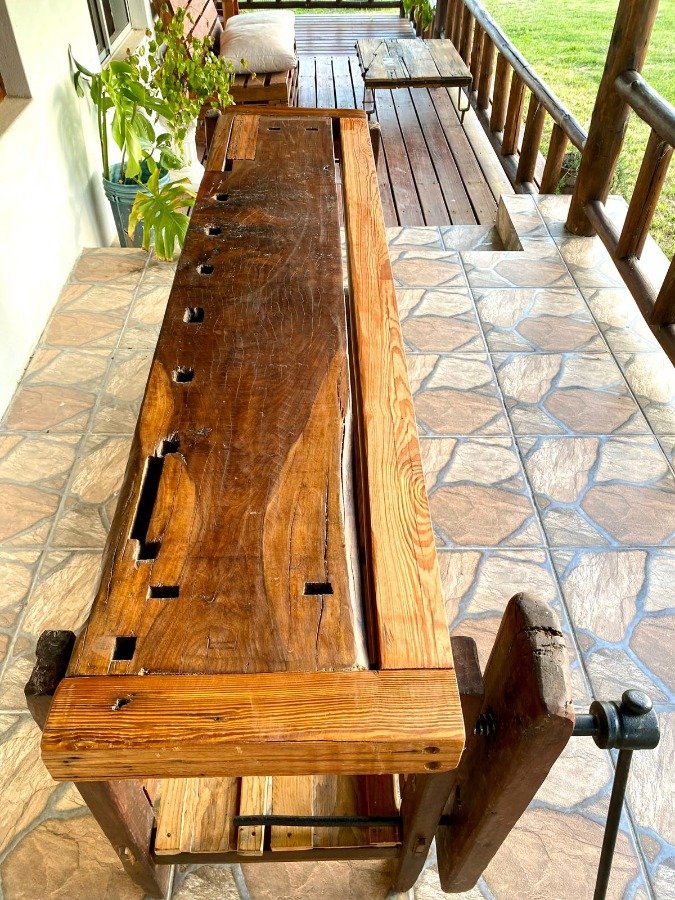 Banco carpintero antiguo de madera - imagen 10