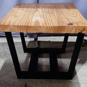 Mesa Ratona Moderna Hierro y Madera Natural - imagen 2
