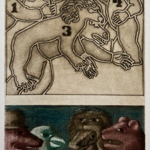 Lote anterior: Grabado "El asno disfrazado de león" de Luis Alberto Solari - Edición 155/200