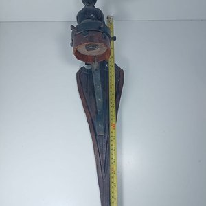 Lámpara de Pared Antigua de Madera con Figura Decorativa - imagen 2