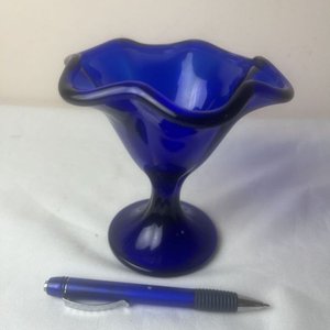 Copa de Vidrio Azul Cobalto - Adorno o Dulcera - imagen 5