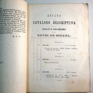 Ensayo de un Catálogo Descriptivo de las Medallas de Proclamaciones de los Reyes de España, Habana 1863 - imagen 3
