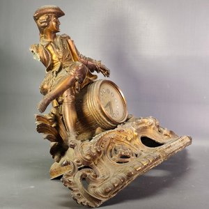Reloj de Mesa Antiguo en Metal con Figura de Bronce "Luis XIV" - Para Restaurar - imagen 13