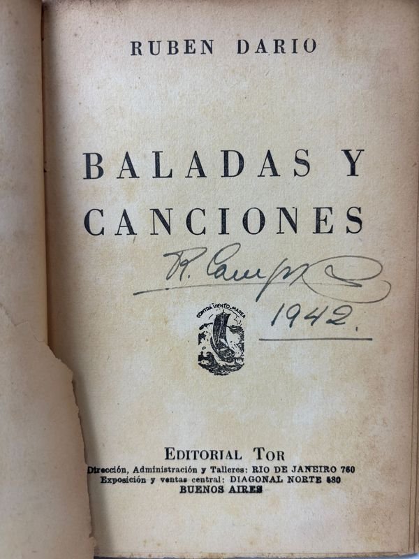 Novelas de Rubén Dario y recorte de Diario con Nota del Autor 1942 - imagen 2