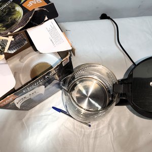 Pava Eléctrica RAF con Vaso de Vidrio y Luces LED, Funciona OK, en Caja - imagen 3